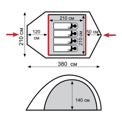 Палатка Tramp Space 4 (V2)