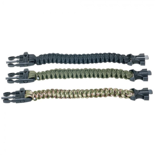 Tramp браслет выживальщика (свисток, огниво/2 метра паракорда) (черный)