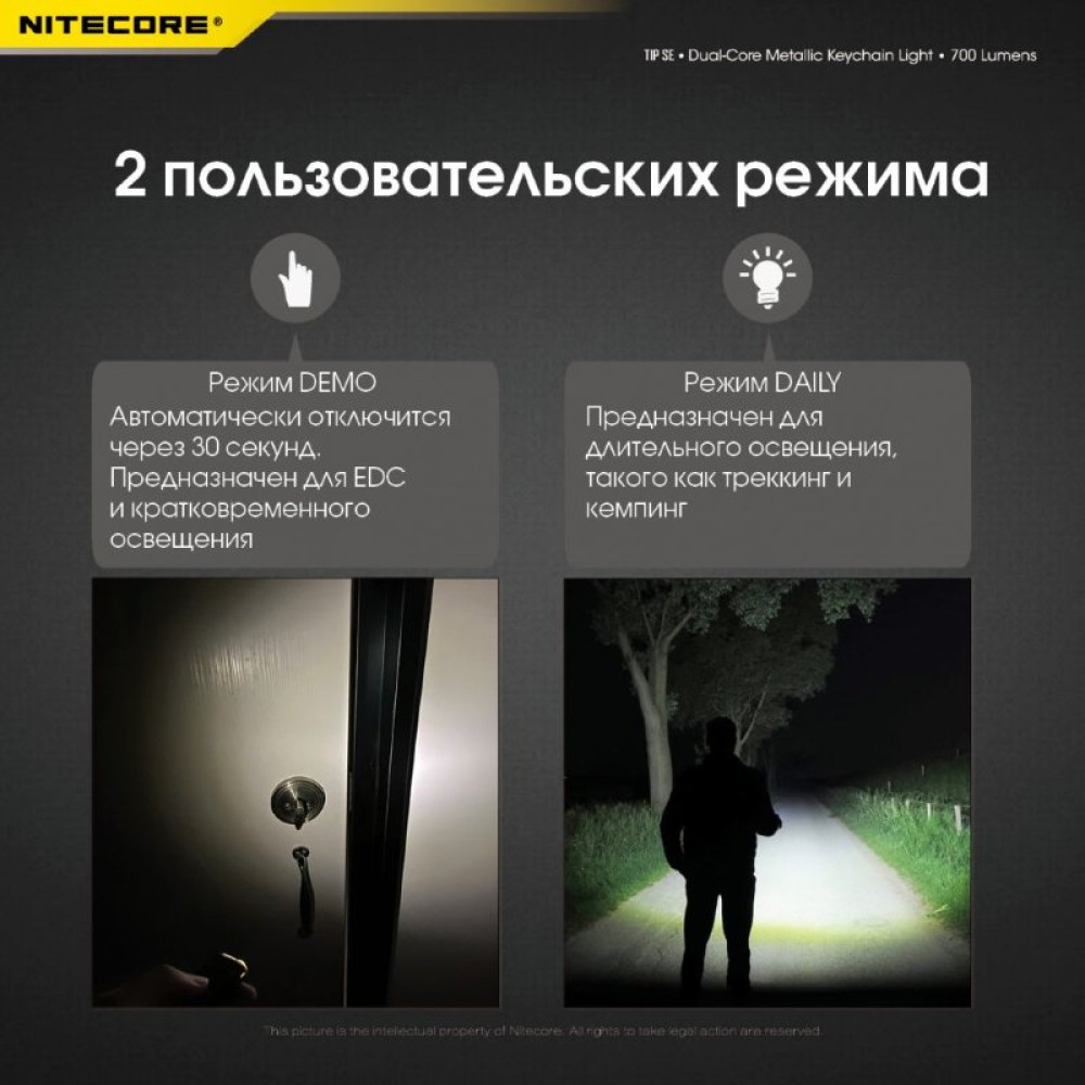 Наключный фонарь Nitecore TIP SE Black 2 OSRAM P8 (19532)