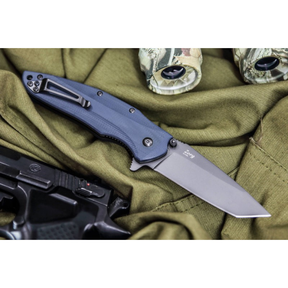 Складной нож Zorg D2 Gray Titanium