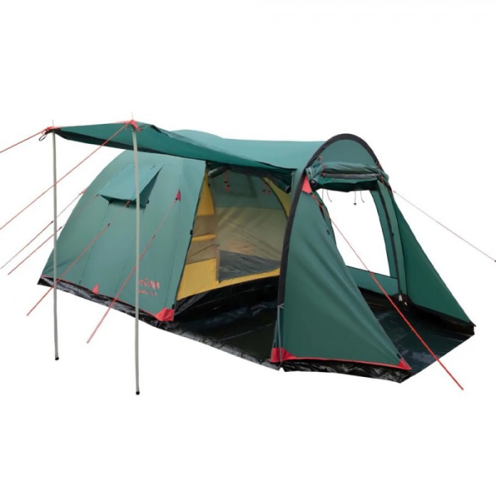 Палатка Tramp с большим тамбуром Anaconda 4 V2, зеленый