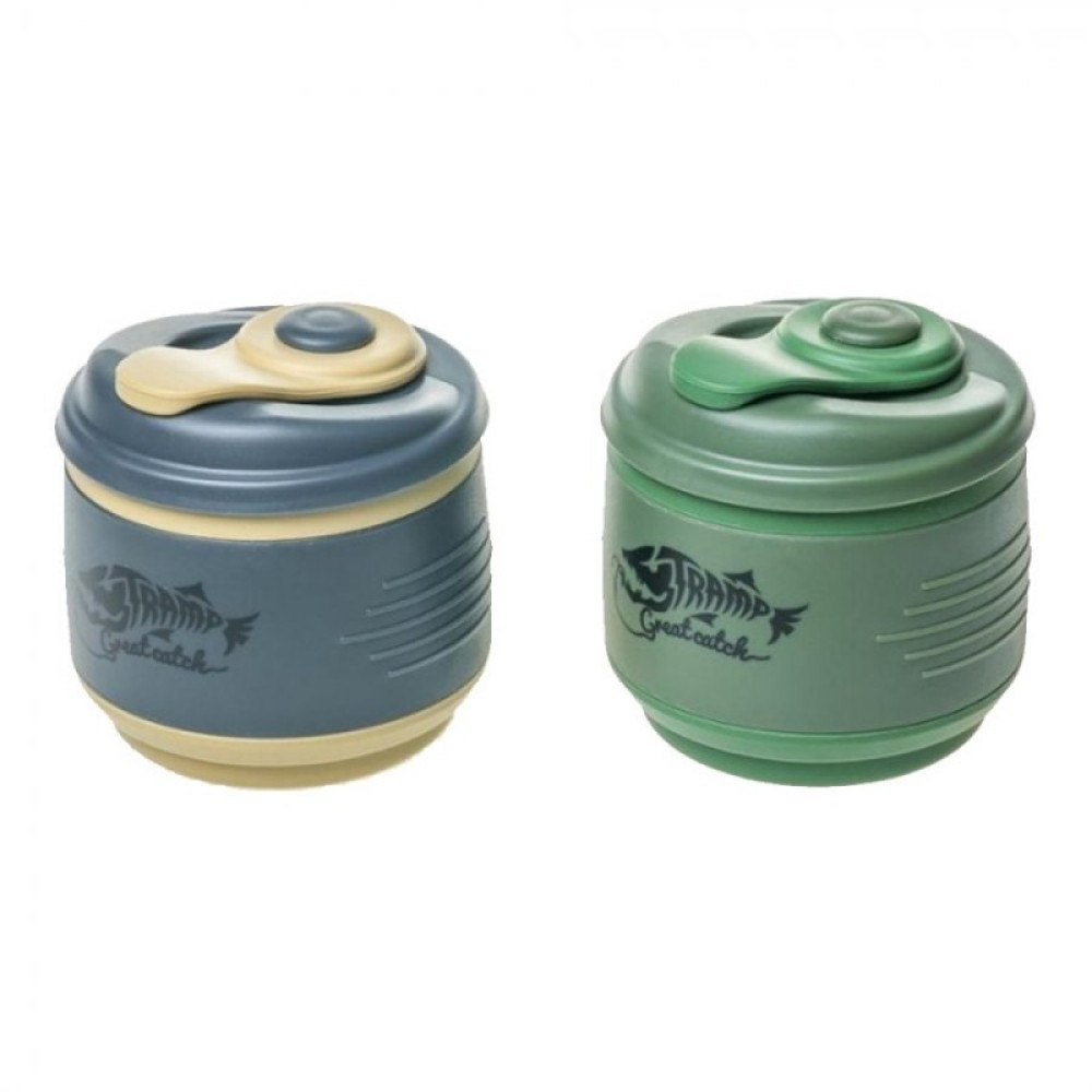 Tramp кружка силиконовая складная с крышкой (оливковый/зеленый, 350 мл)