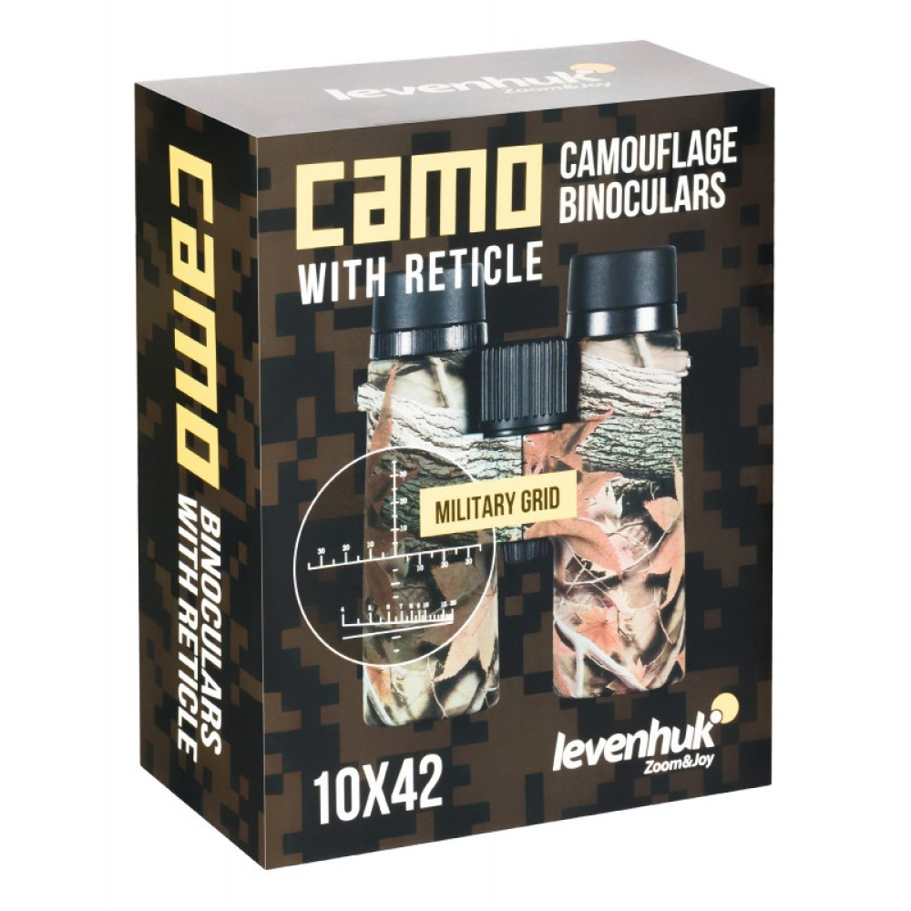 Бинокль камуфляжный Levenhuk Camo 10x42 с сеткой