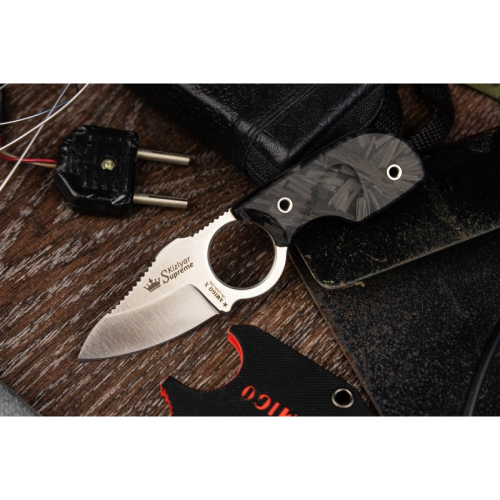 Шейный нож Amigo X CPM S35VN StoneWash