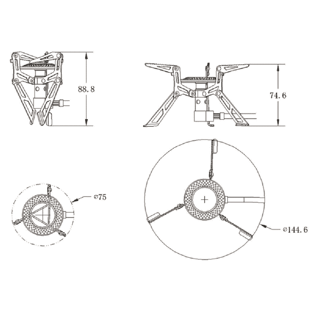 Титановая портативная горелка FireMaple со шлангом. Blade fms-117t