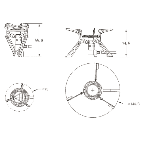 Титановая портативная горелка FireMaple со шлангом. Blade fms-117t
