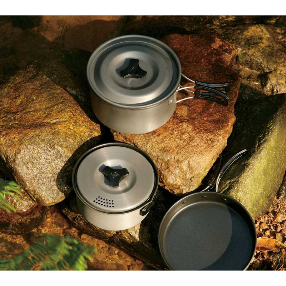 Туристический набор посуды с антипригарным покрытием на троих FireMaple Fmc-201