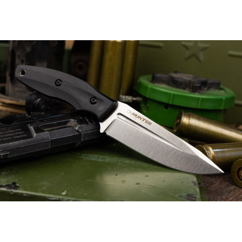 Туристичеcкий нож CityHunter AUS-8 Stonewash Black G10