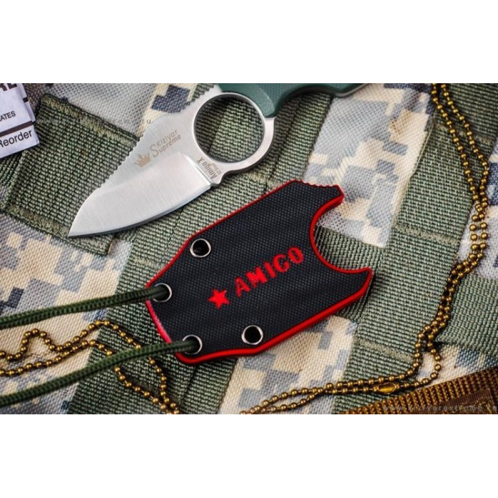 Шейный нож Amigo X Satin D2 Green