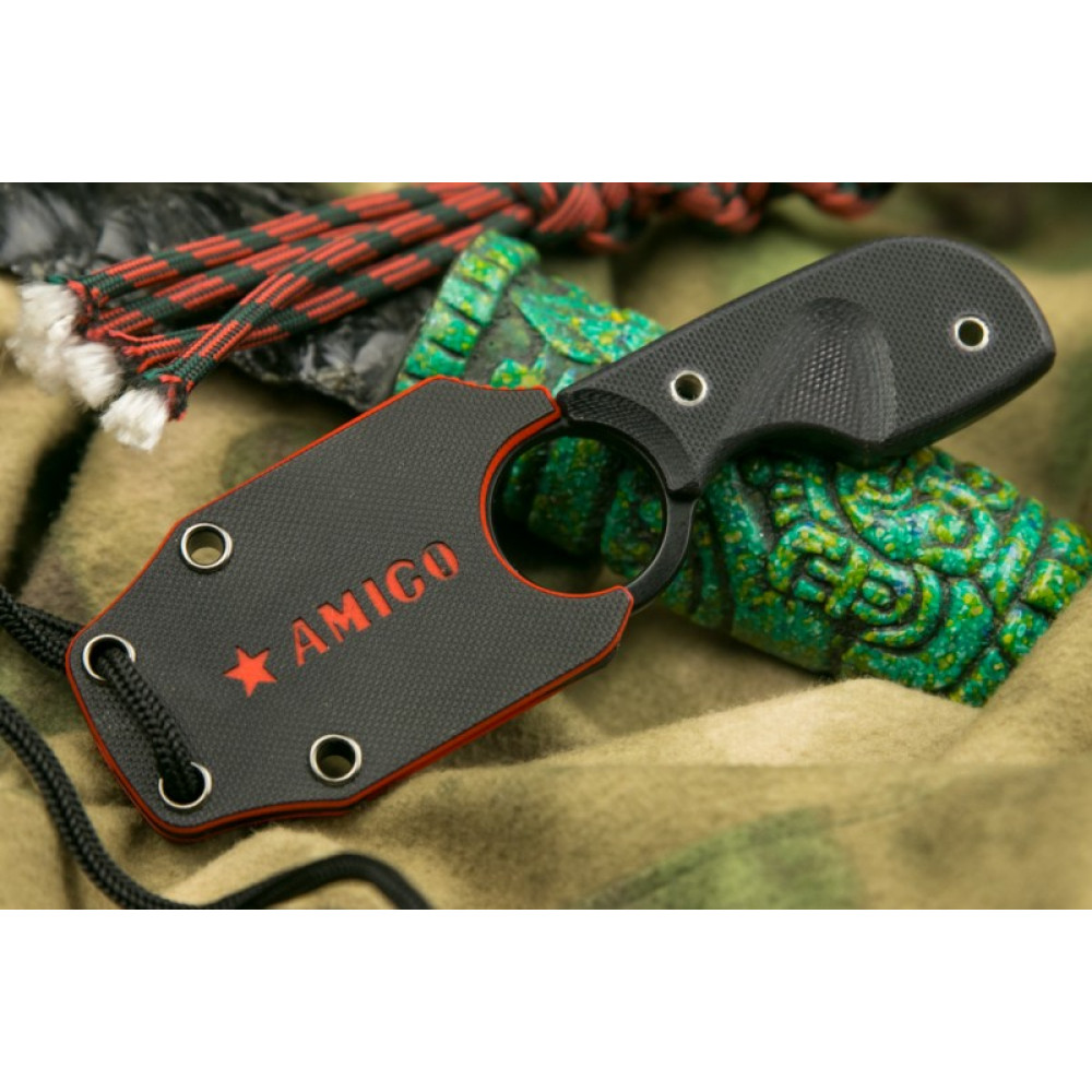 Шейный нож Amigo X AUS-8 BT Black handle