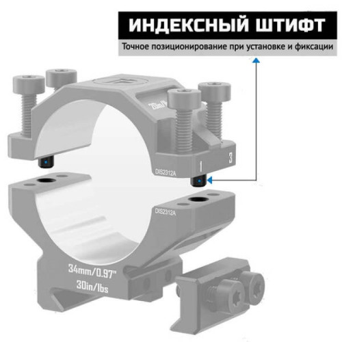 Кольца Discovery 34мм низкие (7075) под Picatinny