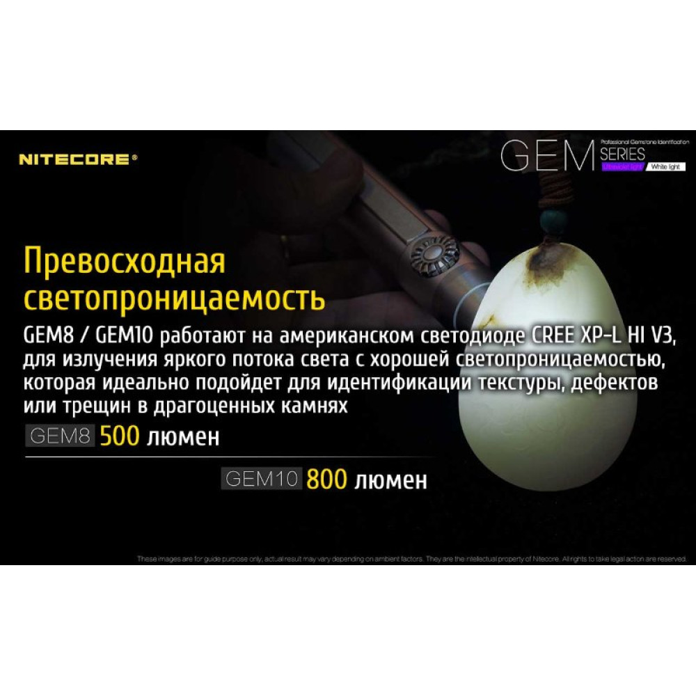Фонарь ультрафиолетовый Nitecore GEM10UV