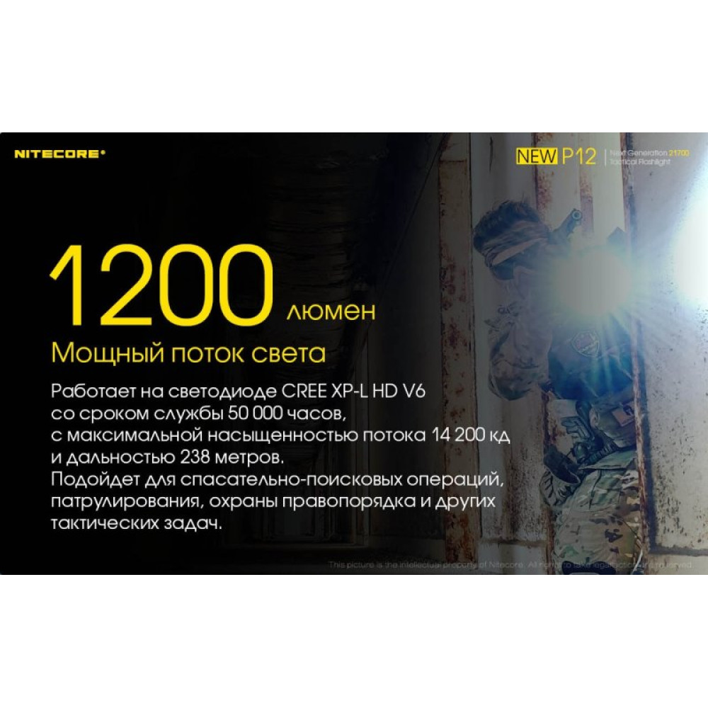 Фонарь Nitecore P12 CREE XP-L HD V6