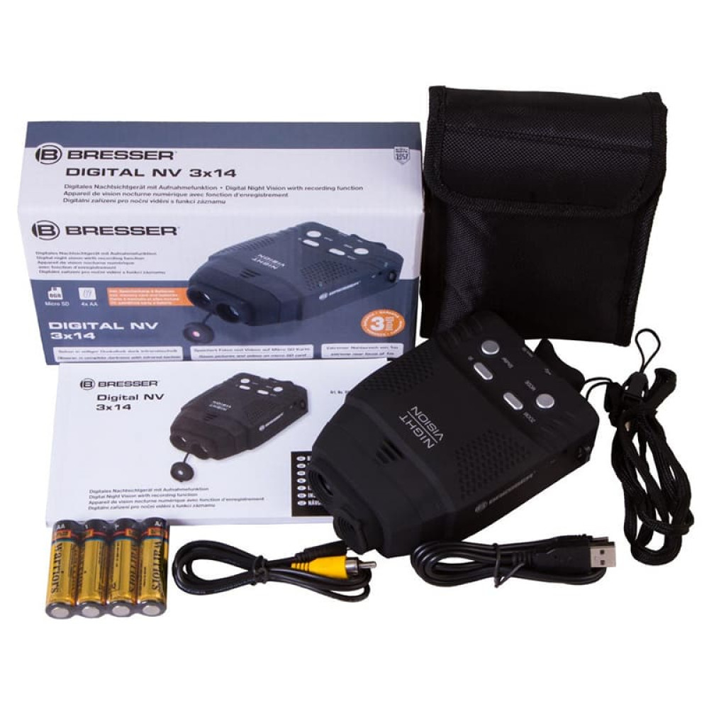 Цифровой монокуляр ночного видения Bresser 3x14, с функцией записи