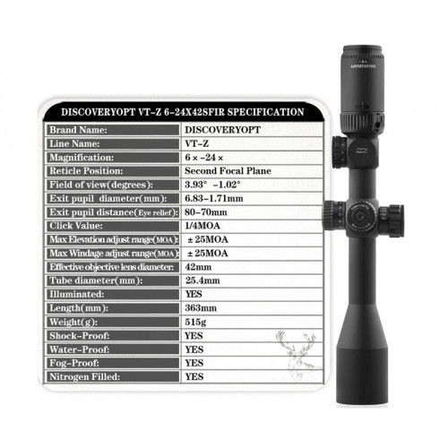 Оптический прицел Discovery VT-Z 6-24X42SF FFP FW25