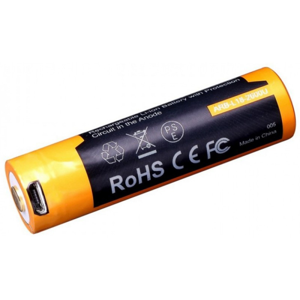 Аккумулятор с разъемом для USB 18650 FENIX 2600mAh ARB-L18-2600U