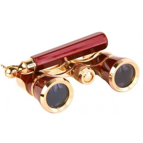 Бинокль театральный Veber Opera БГЦ 3x25, красно-золотистый, лорнет, Красно-золотистый