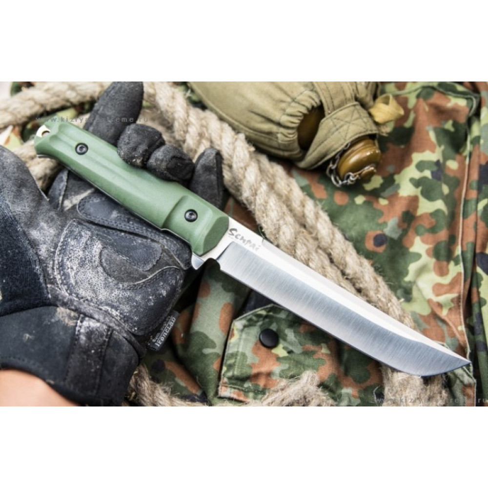 Туристический нож Senpai AUS-8 StoneWash Олива