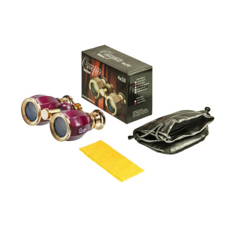 Бинокль театральный Veber Opera БГЦ 4x30, Вишня, Золотой