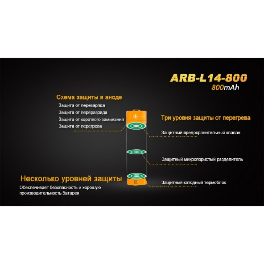 Аккумулятор 14500 FENIX ARB-L14 800mAh ARB-L14-800