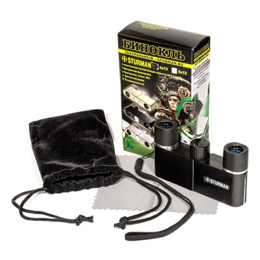Бинокль театральный STURMAN 5x12, черный, Черный