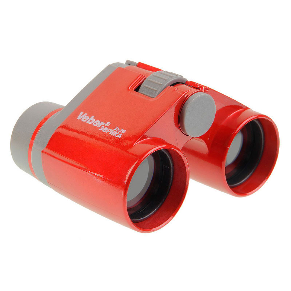 Бинокль детский Veber «Эврика» 3х28, красный
