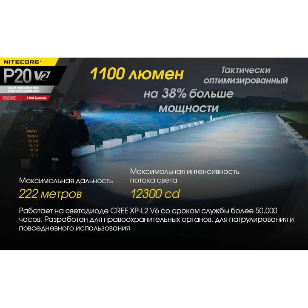 Фонарь ручной Nitecore P20 V2