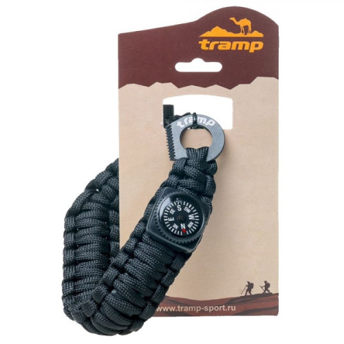 Tramp браслет выживальщика (компас, огниво/2 метра паракорда) (черный)