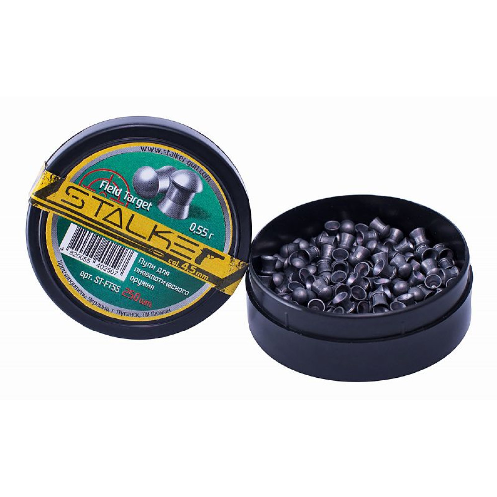 Пульки STALKER Field Target 4,5 мм вес 0,55г (250 шт), 0.55 г, 4.5 мм, 250 шт
